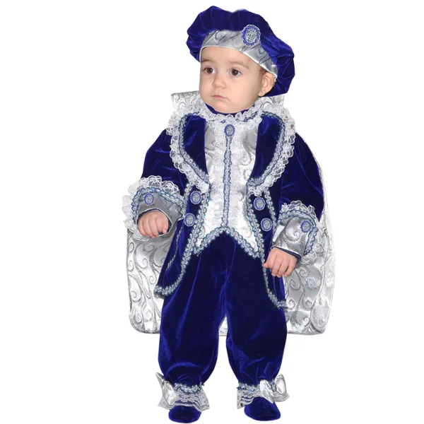 Costume Vestito Neonato di Carnevale da Moschettiere Bambino 6-9 Mesi  Principino
